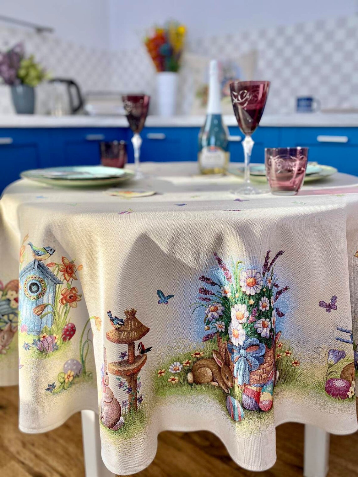 Easter Tablecloths Easter Textile Easter Tablecloth with Etsy