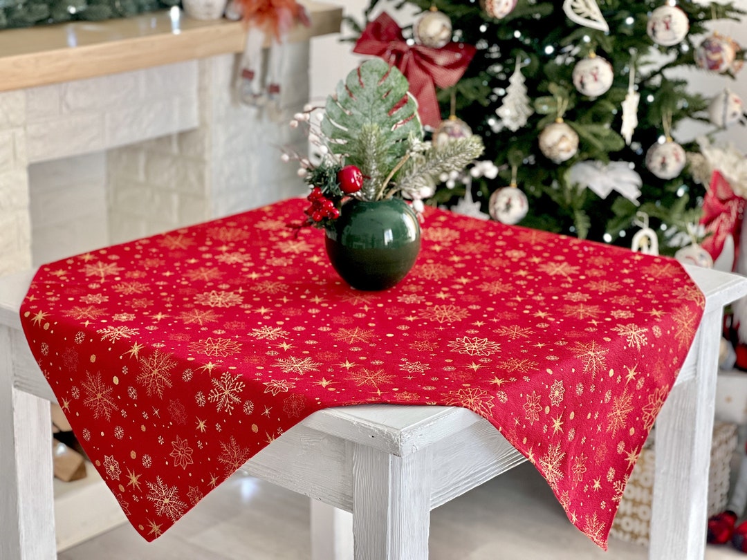Red Color Table Linens, Tapestry Tablecloth, Custom Size Tablecloth ...