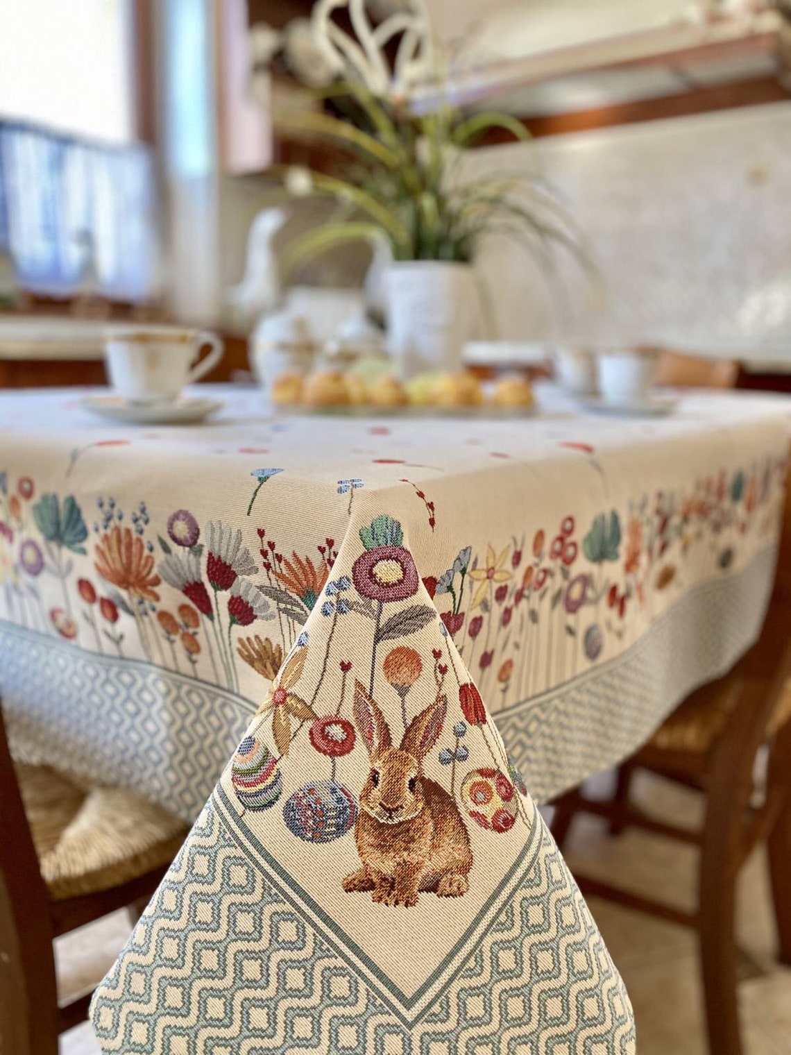 Easter Tablecloths Easter Textile Easter Tablecloth with Etsy