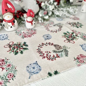 Winter design table napkins, Set of 2 Napkins, Christmas Napkin, New Year Table Napkin, Christmas Tapestry, Christmas Tree Napkin