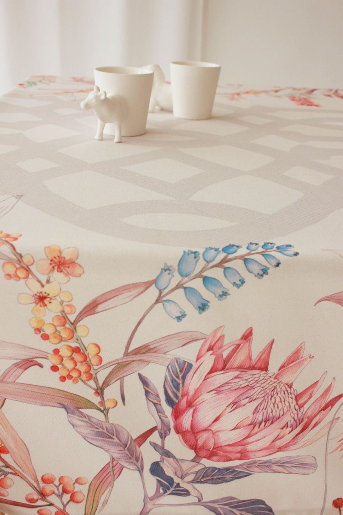 Home Tablecloth Water Repellent Cotton Outdoor Home Textile Etsy UK
