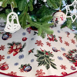 Christmas Tree Skirt, New Year Tapestry Decor, Christmas Decor, Christmas Decoration, New Year Gift, New Year Tree Skirt, Snow houses