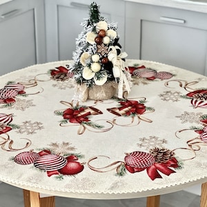 New Year Decor, Christmas Tablecloth, New Year Tablecloth, New Year Tablecloth, Christmas Tapestry, Christmas Round Tablecloth, NewYear Gift