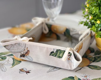 Breadbasket, Kitchen textile, Case for bread/cookies, Tapestry bread basket for dining table decor, Kitchen table decoration, Basket
