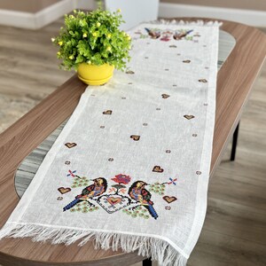 Ukrainian embroidery Table Runner, Easter table runner, Decorative table runner, Tapestry table runner, 100% linen Easter runner