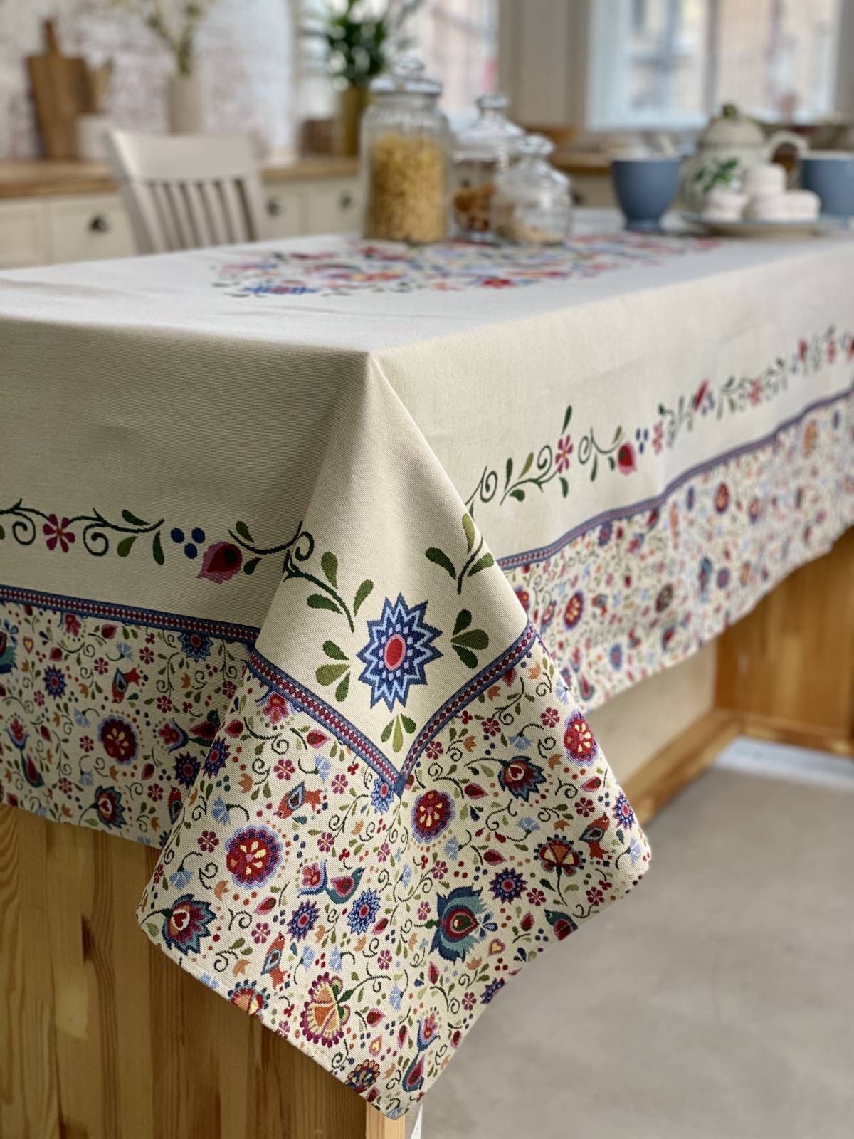 Floral Home Tablecloths Textile Tablecloth Tapestry Etsy