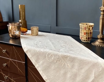 Textil para el hogar, Mantel de lino, Corredor de mesa, Corredor básico 100% lino, Corredor de lino, Decoración textil, Textil de lino, Corredor de mesa bordado