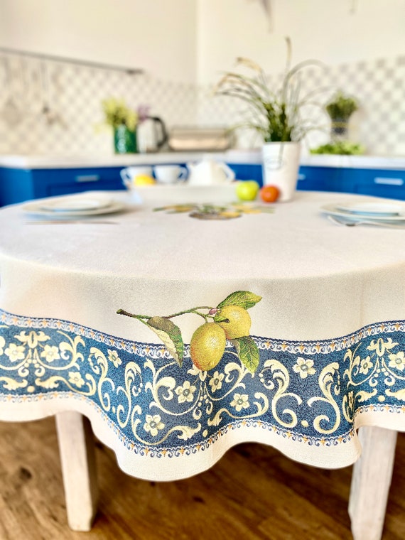 Round Tablecloths Textile Lemon Tablecloth Tapestry Tablecloth Luxury Textiles Custom Tablecloth Fresh Lemon Design Tablecloth Etsy Canada