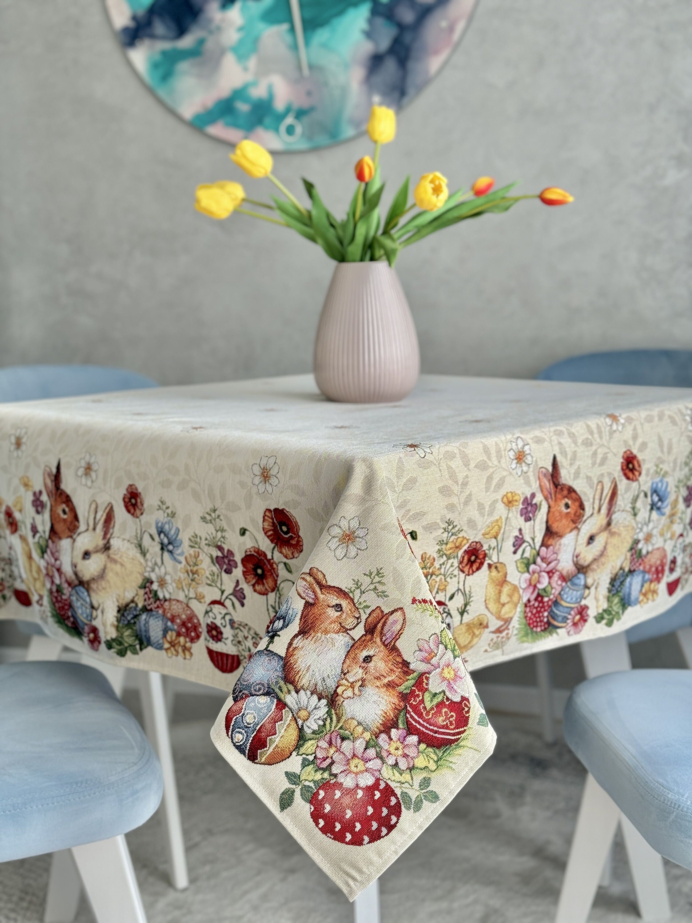 Spring Tablecovers Rectangle Easter Table Cover, Spring Design Tablecloth, Family Gift ...