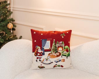 Weihnachtsmann Kissenbezug, Dekokissenbezug, Weihnachtskissenbezug, Dekokissenbezug, Hauskissen, Sofakissen Сase, Textilkissen