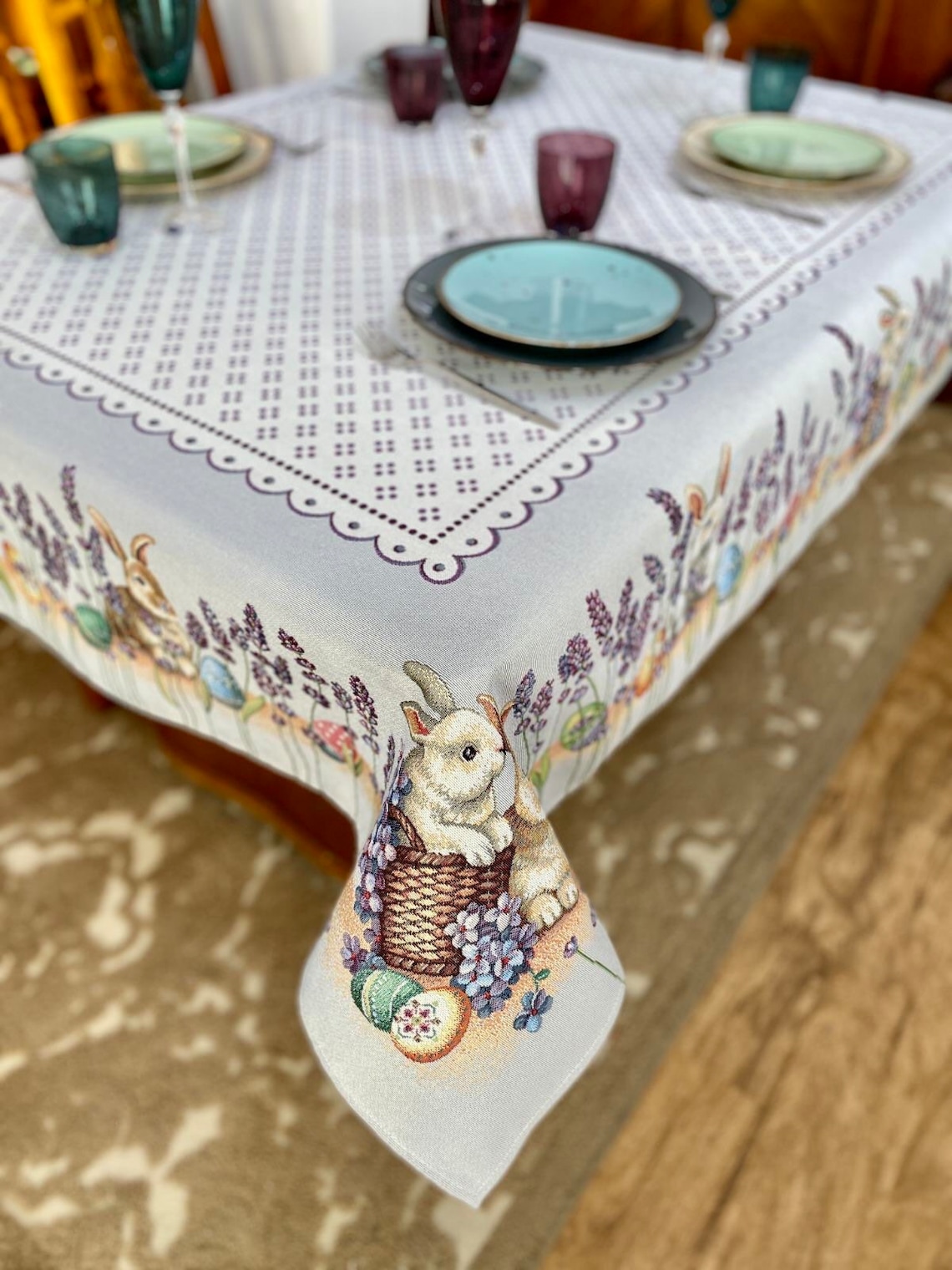 Easter Tablecloths Easter Textile Easter Tablecloth With Etsy