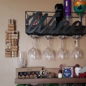 Handmade Upcycled Wine Cork Wall Decor - Wine Bottle - Hand Painted - Wine Corks - Bar Decor - Wine Decor - Wine Gifts - Made in the USA