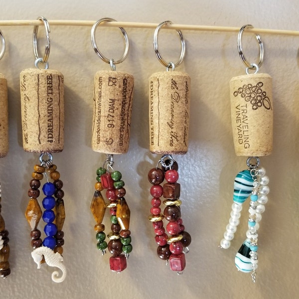 Wine Cork Keychain Etsy