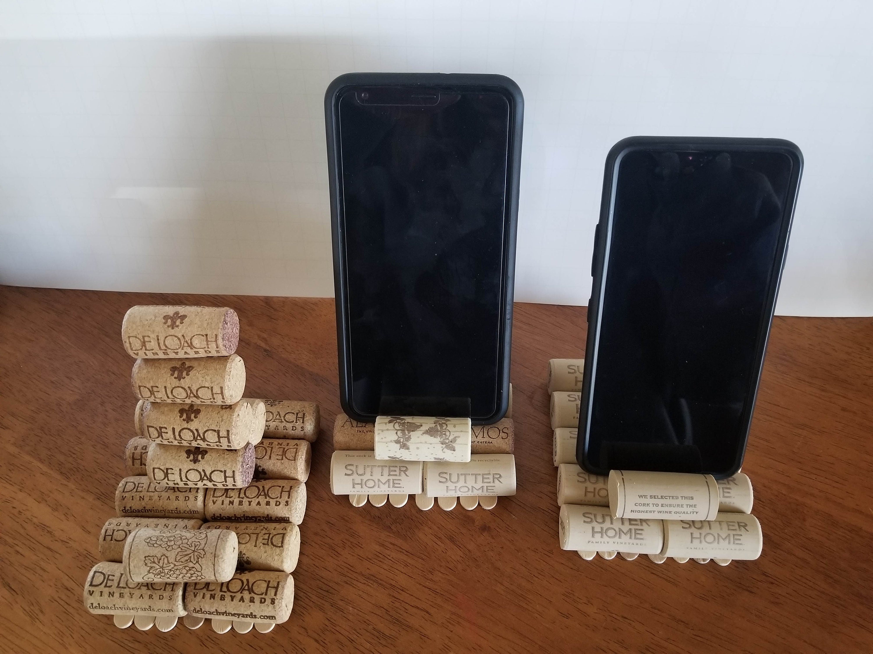 Handmade Upcycled Wine Cork Cell Phone Holder Kitchen Decor Bedroom