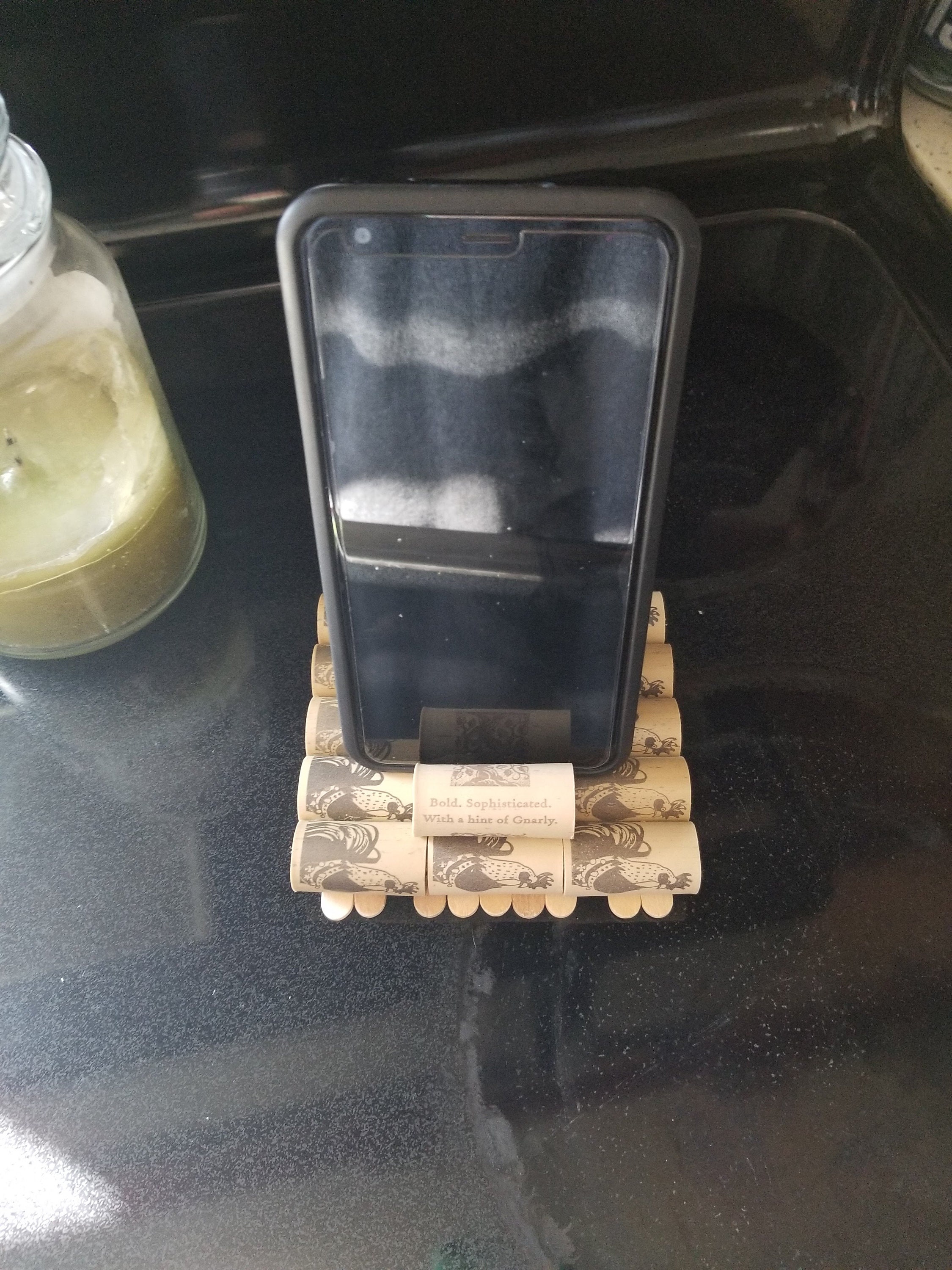 Handmade Upcycled Wine Cork Cell Phone Holder Kitchen Decor Bedroom