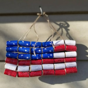 Upcycled Wine Cork American Flag: Patriotic Wall Decor