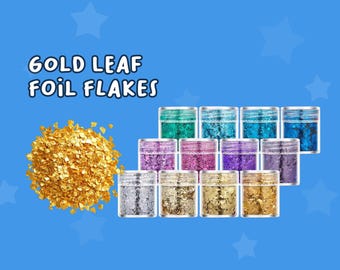 Gold Leaf / Gold Flakes for Crafting Color Mini Bottles