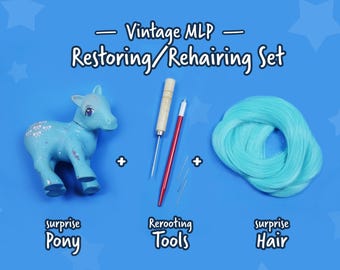 Surprise My Little Pony Restore Kit (Vintage Pony + Tools + Nylon or Acrylic Hair)