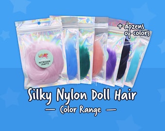 Zijdeachtig nylon poppenhaar - KLEUREN - voor het opknappen van My Little Pony, Monster High, Barbie