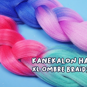 Kanekalon XL Ombre Hair for Toy Rehairing/Rerooting (My Little Pony, Dolls, and Others)