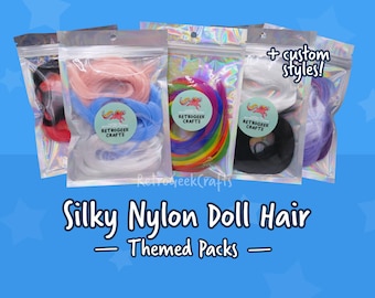 Silky Nylon Doll Hair - THEMED - for Rehairing My Little Pony, Monster High, Barbie