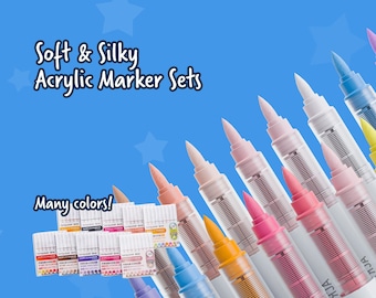 Silky Acrylic Markers for Toy Customs and Drawing (Languo Dopamine Series - Pastel Pens)