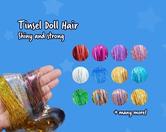 Tinsel Hair for Doll Rehairing, Soft Shiny Fibers