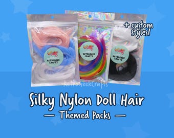 Silky Nylon Doll Hair - THEMED - for Rehairing My Little Pony, Monster High, Barbie