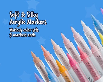 Silky Acrylic Markers for Toy Customs and Drawing (Languo Dopamine Series - Pastel Pens)