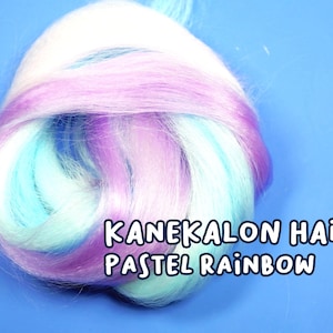 Pastel Rainbow Synthetic Hair for Toy Rehairing/Rerooting (My Little Pony, Dolls, and Others) 60cm/24in