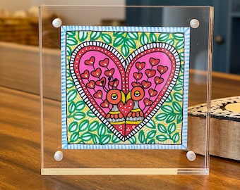 Small Madhubani Painting; Indian Folk Art; Indian Painting; Indian Gift; Indian Home Decor; Hand-painted Art; Tabletop Decor