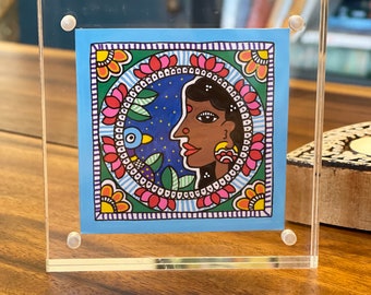 Small Madhubani Painting; Indian Folk Art; Indian Home Decor; Hand-painted Art; Tabletop Decor; Desi Art; Indian Painting;