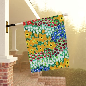 Floral Garden Flag: Colorful Flower Yard Decor