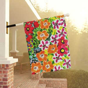 Blumengarten-Flagge, Blumengarten-Flagge, Haus-Flagge, Blumen-Yard-Flagge, Garten-Flaggen für außerhalb Haustür, Briefkasten, am Pool, am See