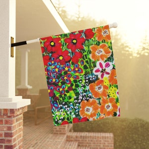 Floral Spring Garden Flag: Original Art Yard Decor