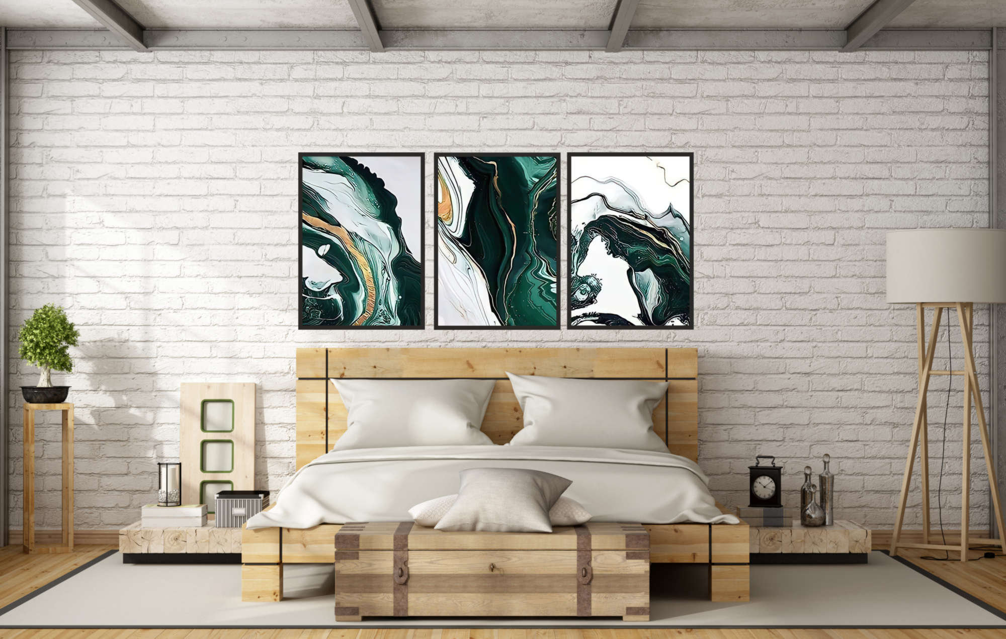 Abstract Art Bedroom Print Set Of 3 Prints Minimalist Etsy