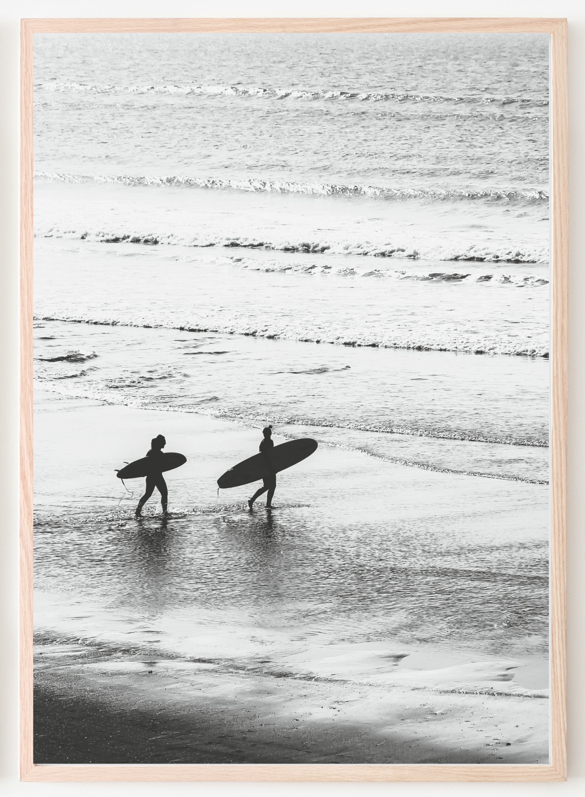 Black and White Surf Print Wall Art Decor Coastal Surfdecor | Etsy