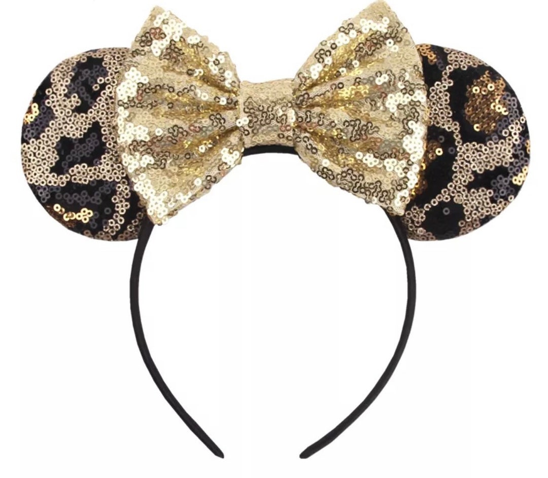 Ready To Ship Leopard Print Mickey Ears Minnie Mouse Disney Headband ready-to-ship-leopard-print-mickey-ears-minnie-mouse-disney-headband