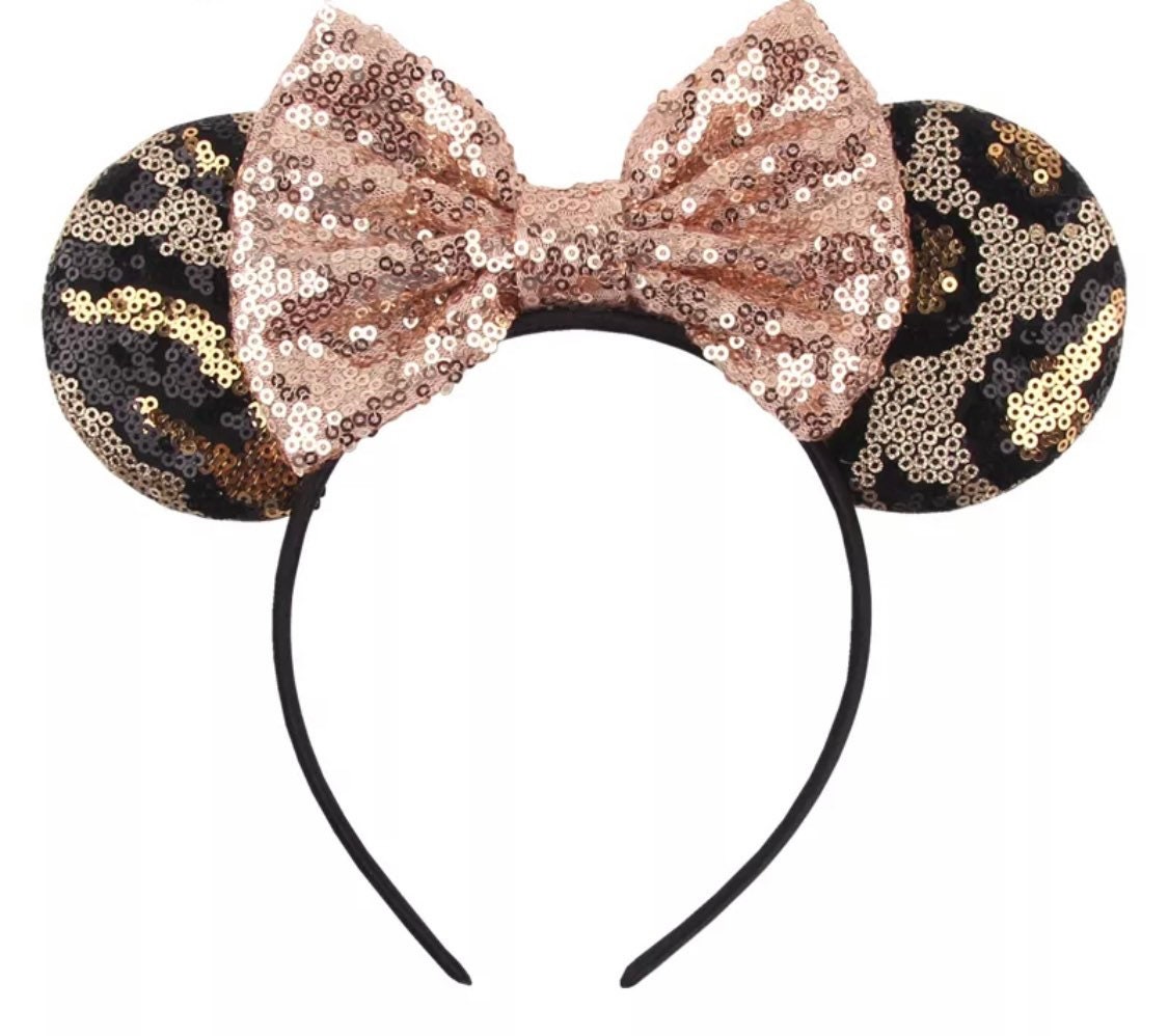 Ready to Ship Leopard Print Mickey Ears Minnie Mouse Disney - Etsy UK