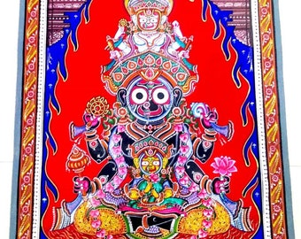 パタチトラ絵画（サウラ村の生活をテーマにした、紙の縁取りのある