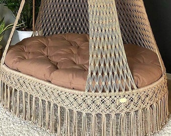 Hanging Hammock Tent Chair, Macrame Double seated Swing Chair, Macrame LARGE seated 150 CM Hammock ,Swing Bed, Hanging Chair, Macrame Swing