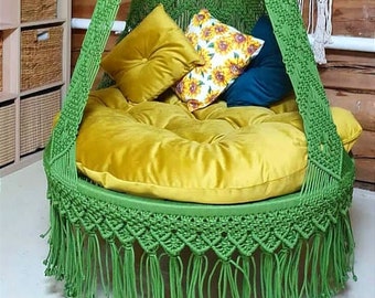 Handmade Hammock chair, Macrame Hanging Chair, Macrame Round Swing ,Hammock Swings, Hanging Chair,Home Decor ,Hammock ,Boho swing chair
