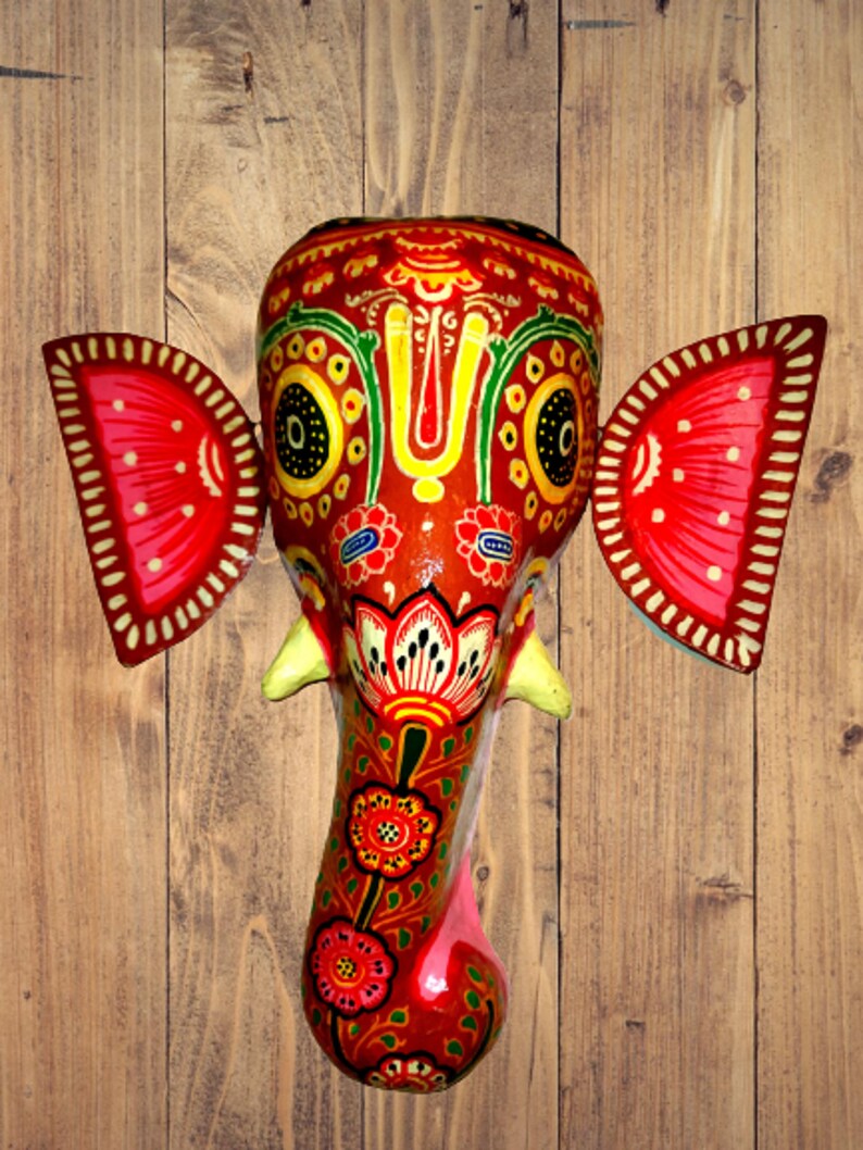 Paper Mache Ganesh Mask/vintage Papier Mache Elephant Mask / Etsy