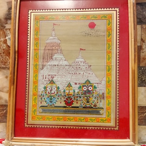 Pattachitra Painting, Jagannath Suna besha Car Festival Puri, Lord Jagannath Painting, Palm leaf Jagannath hand painting