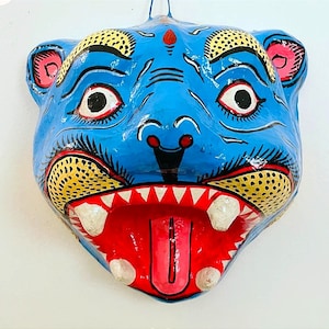 Tiger Mask|  Bengal Tiger Mask| Jungle Decor Tiger Mask, Handmade mask, Wall Decor/Animal Head/Bengal Tiger Paper Mache/PartyDecor/TigerHead