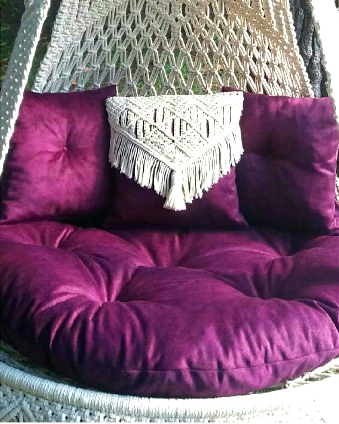 Macrame Swing Chair Macrame Hanging Chair Macrame Round Etsy