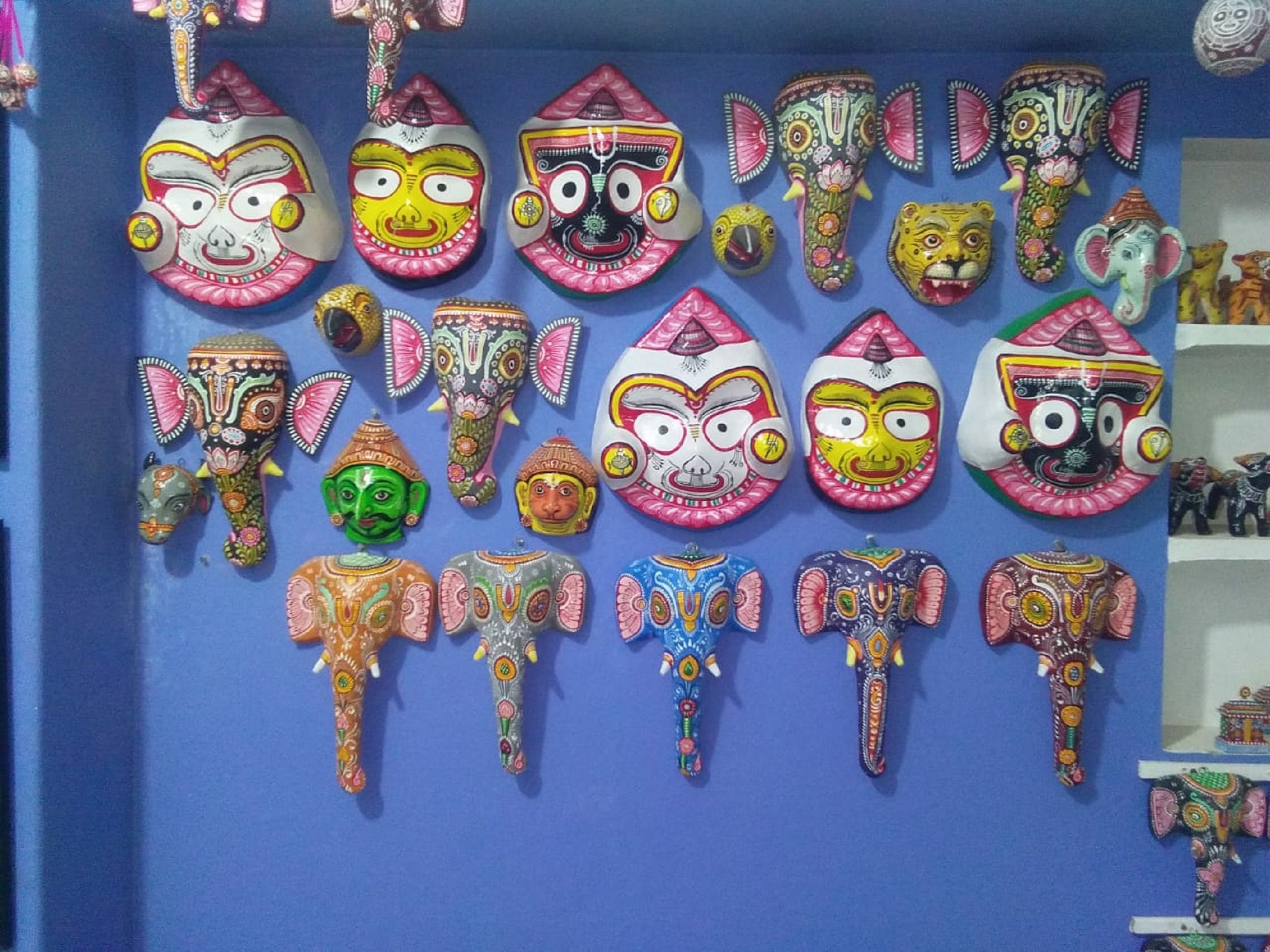 Paper Mache Maskpapier Mache Mask Elephant Masklord Ganesh Etsy