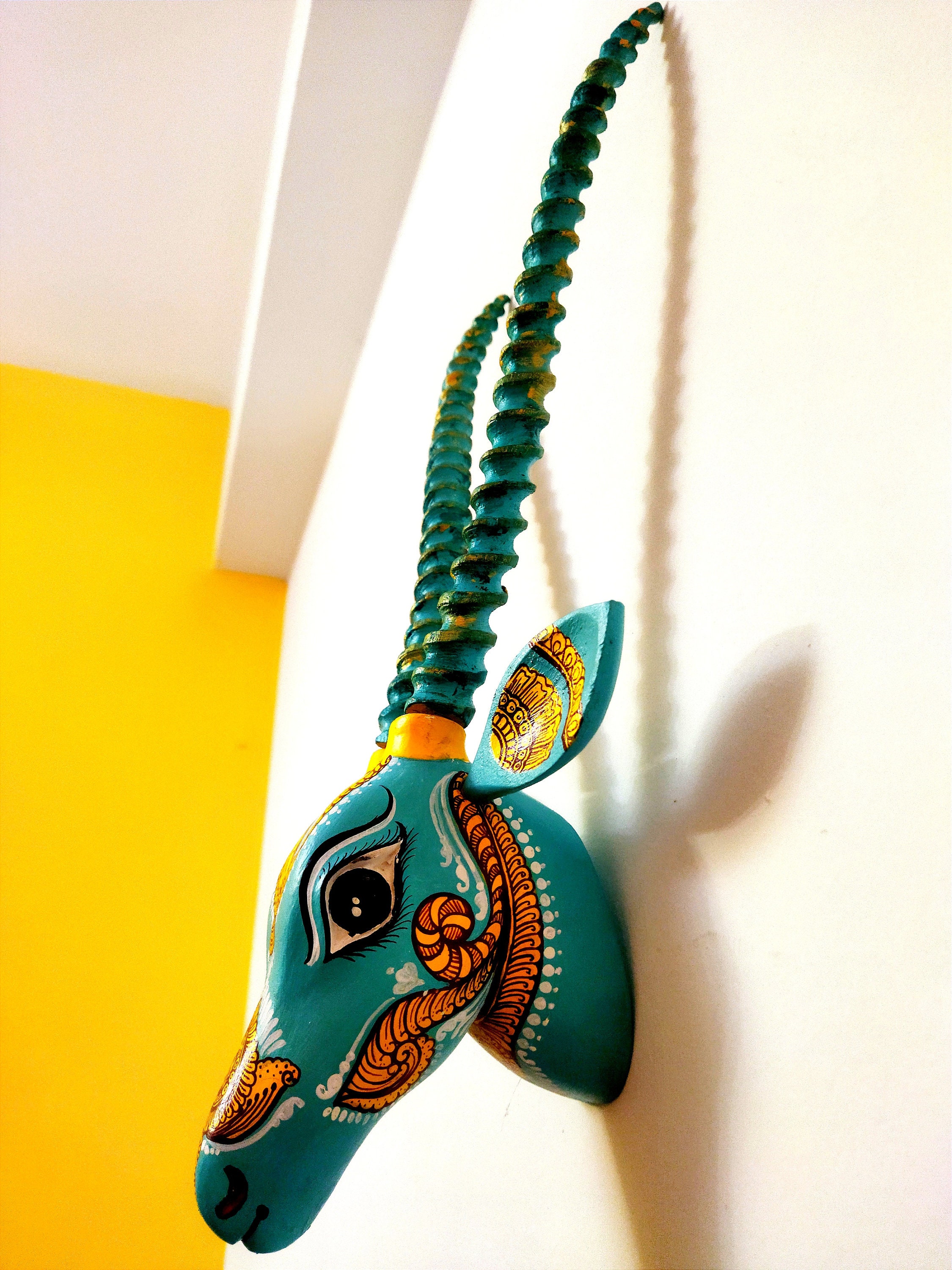 Wooden Deer Head Mounted Wall Hanging Handmade /wall Etsy