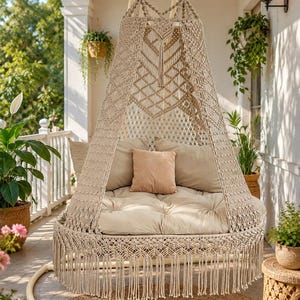 Macrame Double seated Swing Chair, Macrame Hanging Chair, Macrame LARGE seated 150 CM Swing, Hammock Swings , Hanging Chair, Macrame Swing