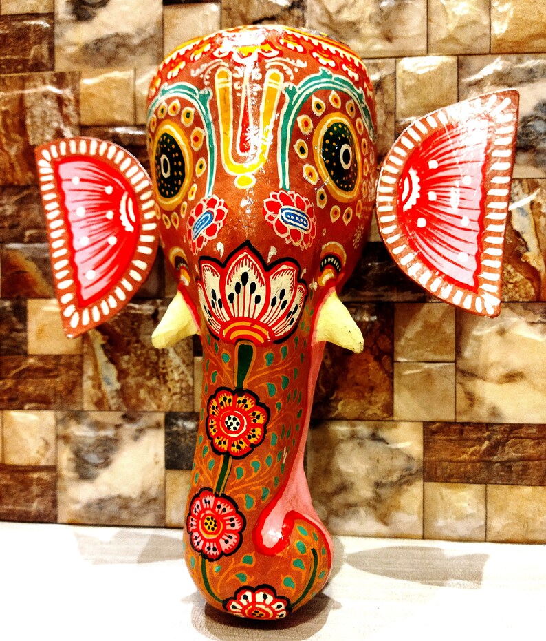 Paper Mache Ganesh Mask/vintage Papier Mache Elephant Mask / Etsy